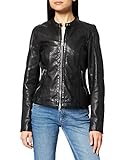Chaqueta de piel informal con cuello alto