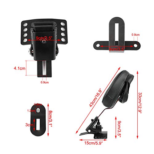 Adjustable Plug-in Driver Rider Backrest Mounting kit for Harley 1997-2019 Touring Models Road King, Street Glide, Road Glide, Electra Glide (Black Mount)