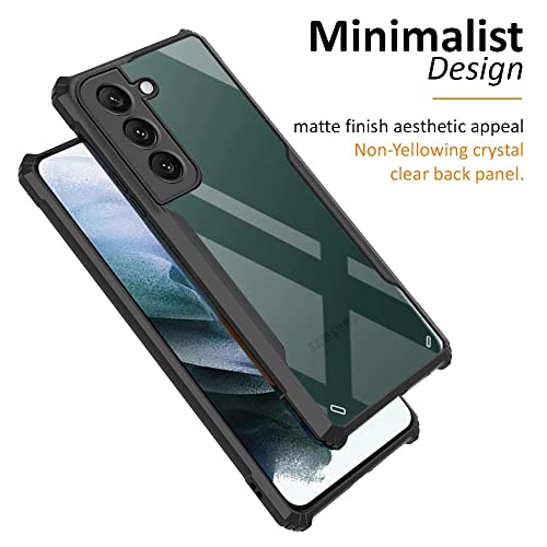 Image of WOW IMAGINE Shock Proof Clear Protective Back Case for Samsung Galaxy S22 Plus 5G - AirEDGE Technology | 360 Degree Camera Protection | Transparent Hybrid Back Case Mobile Cover - Black