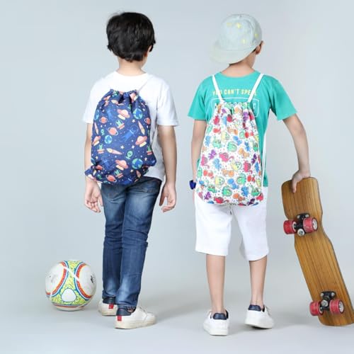 Image of Drawstring Bag For Kids, Soft Fabric, Swimming, Waterproof, Tuition, School Beach Dipper Bags 4-10 Years Girls & Boys