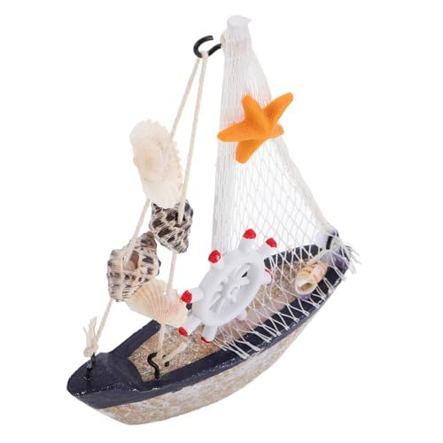 HOMOBABE 地中海風ミニ帆船模型装飾 リアルディテールの海辺テーブルオーナメント リラックス効果と耐久性を備えたボートインテリア