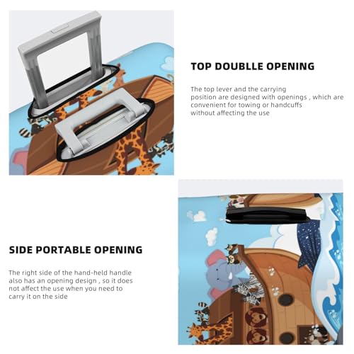 Travel Luggage Cover Protector - Animals On Noah'S Ark Washable Suitcase Covers For 18-32 Inch Luggage3