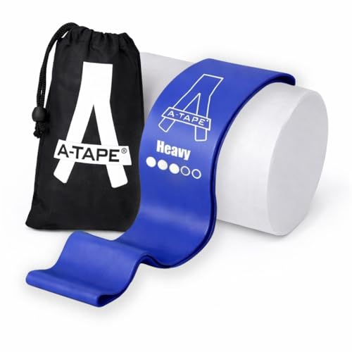 Image of A-Tape Resistance Loop Bands Set for Men & Women | Premium Natural Rubber Heavy Duty Workout Bands for Legs, Glutes, Squats, Stretching, Fitness & Physiotherapy (Blue) (Pack-1)