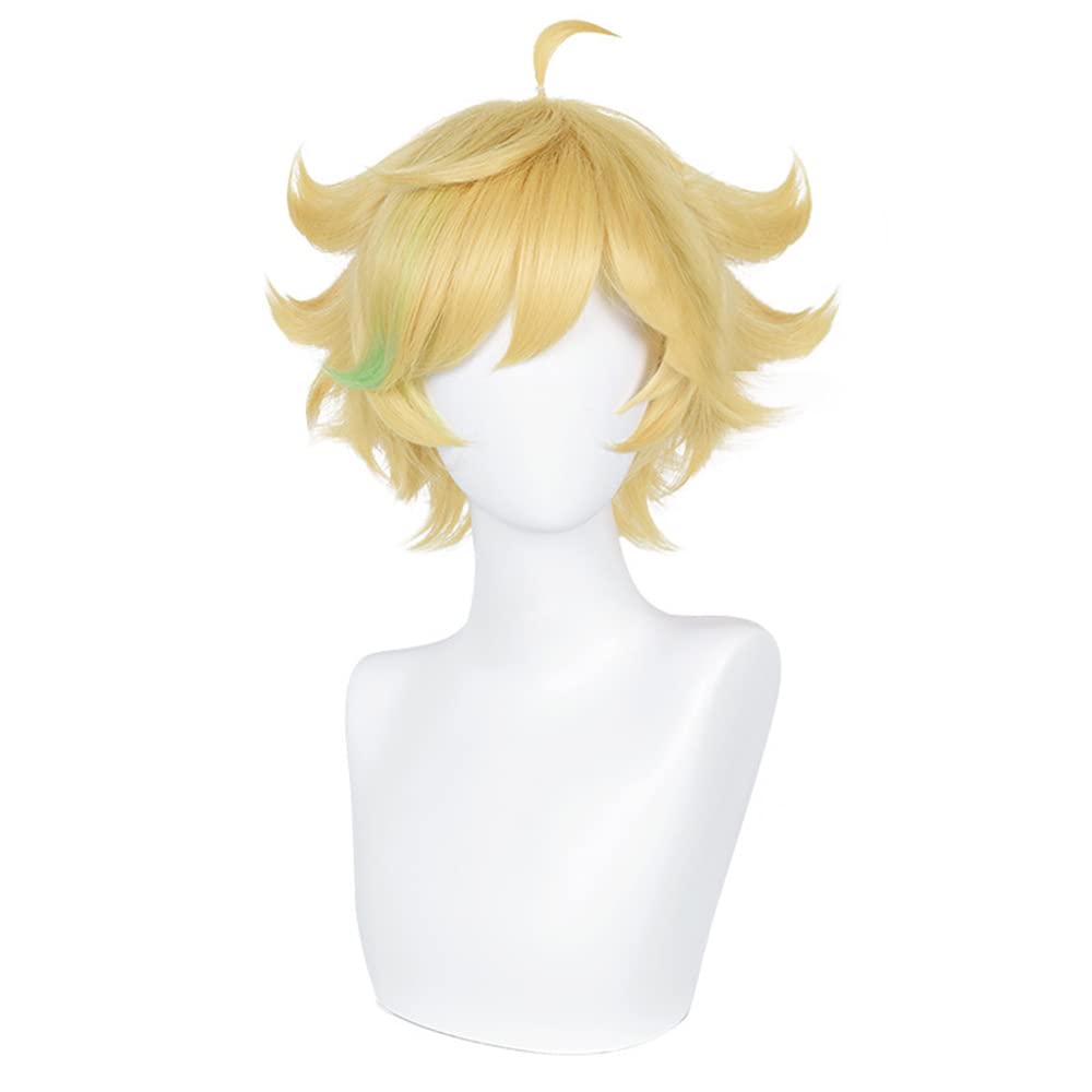Harukawa Sora Gold Saegusa Ibara Red Synthetic Warped Hair Lifelike Anime Halloween Carnival Comic Exhibition Cosplay Hair Natural COS Ombre Wigs with Bangs (Saegusa Ibara-Long)