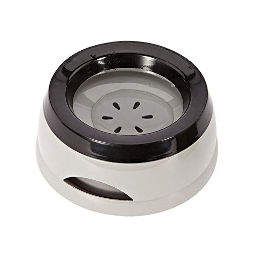 Love Dream No Spill Dog Water Bowl, No Drip Dog Slow Water Feeder No Slip Vehicle Carried Pet Water Dispenser 25 oz with Floating Disk Slow Drinking Bowl for Dogs Cats (Gray)