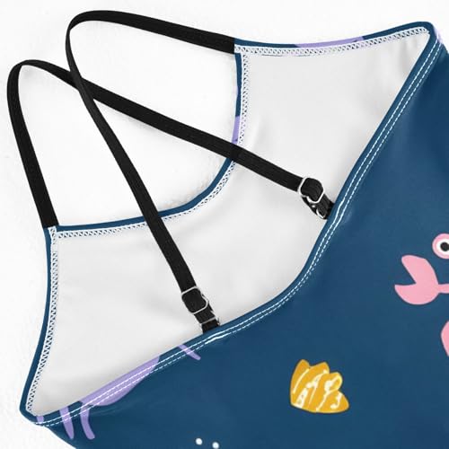Girls Swimsuit Little Cute Crabs Pattern One Piece Swimwear4