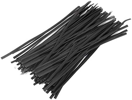 Tangser Plastic Black 6" Twist Ties, Reusable Cable Ties,Long Garbage Bag Wire Ties, Trash Bag Coated Ties, Twisty Ties for Organizing, Plant Hollding, Office, Christmas Tree (500 Pcs/6 inch)