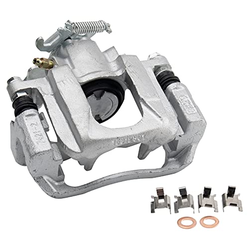 Image of TRQ Rear Brake Pad and Rotor Set Ceramic Solid Rotors Calipers | For 2008-2012 Chrysler Town & Country Grand Caravan 2009-2012 Volkswagen Routan