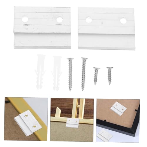 Image of DOITOOL Z-Shaped Aluminum Alloy Picture Frame Hangers 2pcs Heavy Duty Wall Hooks for Canvas and Decor Suitable for Home and Office Use