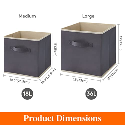 Lifewit LHLF230211GYC Collapsible Storage Cubes 11 Inch Foldable Fabric Bins Multi-Color Organizers Decorative Organizing Baskets thumb #1