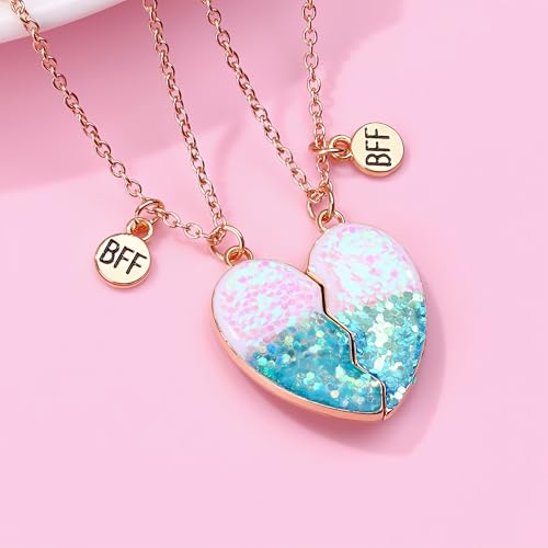 Friendship Necklace Best Friend Necklace Matching Magnetic Unicorn Mermaid BFF Necklace for 2 Girls Friendship Gifts4
