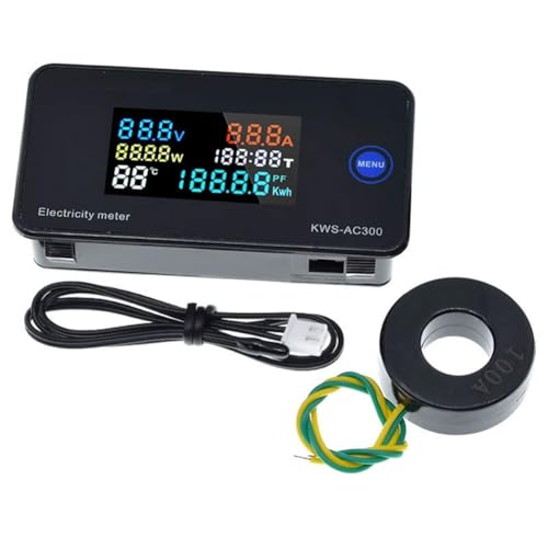 Cusrepuve KWS-AC300 AC 50-300V �d�̓G�l���M�[���[�^�[ �d�̓��[�^�[ ���Z�b�g�@�\�t�� 0-100A LED AC ���b�g���[�^�[ 0-100A �f�B�e�N�^�[