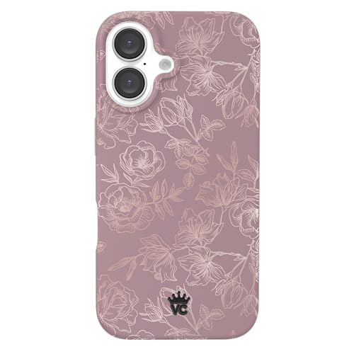 VELVET CAVIAR for iPhone 16 Case Flowers Floral - Compatible with MagSafe [16ft Drop Tested] - Purple, Rose Gold