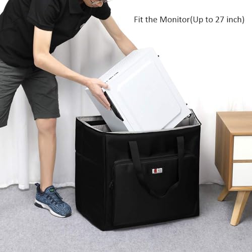 BUBM Desktop Computer Carrying Case, Padded Nylon Carry Tote Bag for Transporting Computer Tower PC Chassis, Keyboard, Cable and Mouse…2