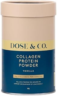 Dose & Co Collagen Protein Powder (Vanilla) 420g  Non-GMO, Gluten Free Collagen Peptides Supplement  20g of Whey Protein, Vanilla