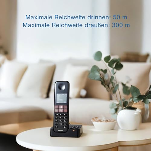 Philips D4752B/01 DECT Schnurlostelefon mit Anrufbeantworter, 2 Mobilteile