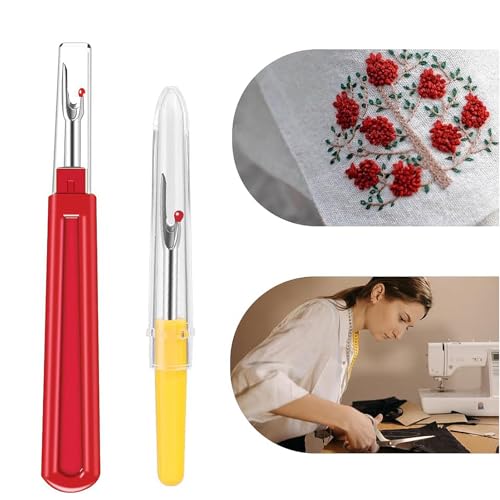 YUGUOLAN 2 Stück Nahttrenner Profi, Nahtauftrenner, Auftrenner Für Nähte, Nähen Nahttrenner, 2 Größen Trennwerkzeug Für Bündchen, Nähte, Taschen, Nähen, Und Näherzeugnisse （Gelb, Rot）