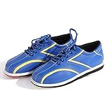 Mens Black/Blue Bowling Shoes Pro PU Athletic Sneakers Lightweight Gym Shoes (Blue, Numeric_12)