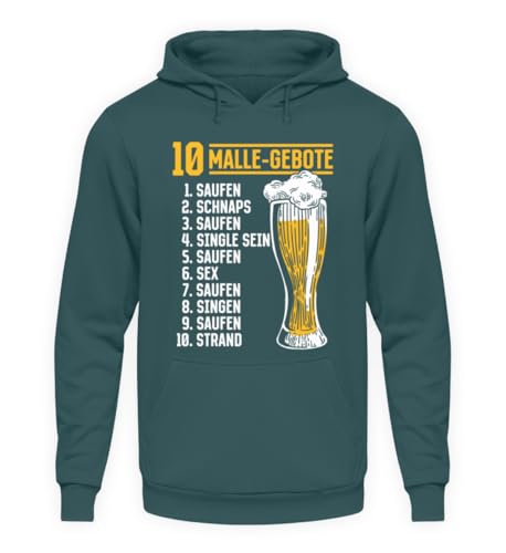 Sweat à capuche Malle-Gebote bleu airforce avec inscription festive