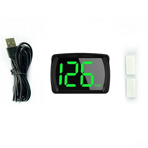 FANGZI Pantalla HUD para automóvil, pantalla frontal para coche, KMH, MPH, velocímetro digital con pantalla LED de fuente grande, adaptador de carga