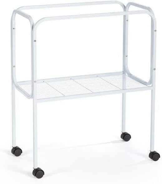 Art Deco Dreams Bird Cage Stand for Base Flight Cages with Stylish Design, Sturdy Frame, Easy Mobility, and Secure Platform for Birds' Comfort White
