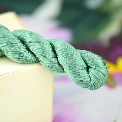 Hilo de seda de morera para bordar, hilo dental Nm 16/2, hilos de seda pura Natural Su, Color verde Jade cian