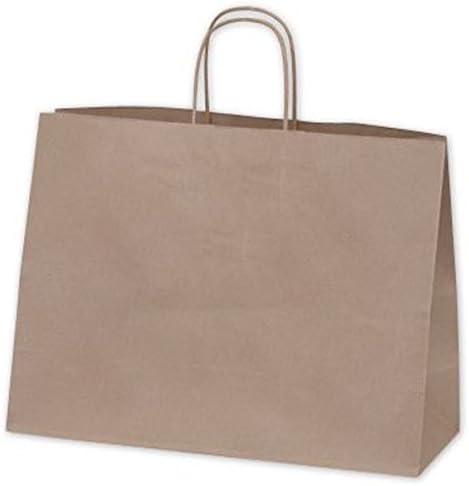 Kraft Paper Shoppers Vogue, 250 Count 16 x 6 x 12 1/2" (Kraft-RK)