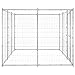 Large Outdoor Dog Kennel, Silver Galvanized Steel, 129.9x86.6x70.9 Inch, Durable Metal Pet Enclosure for All Breeds, Weather-Resistant Dog Run for Garden and Terrace