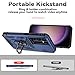 for Samsung Galaxy S25 Plus Case with Slide Camera Cover HD Screen Protector [Military Grade Drop Tested] Magnetic Ring Holder Kickstand Protective Phone Case for Galaxy S25+ Plus 5G 2025, Navy Blue