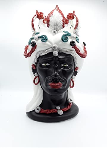  Generico LA FIGULINA Testa di MOROLUI in Ceramica di CAPODIMONTE H.40 cod. 37/A