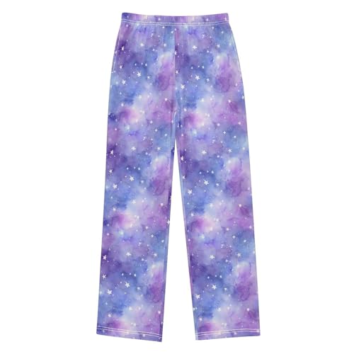 senya Pajama Pants Sleep Pants Blue Purple Watercolor Stars for Age 6-14