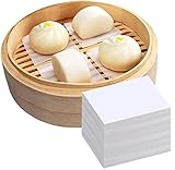 Wax Paper, Air Fryer Liners 500PCS Bamboo Steamer Paper Square Parchment Paper Sheets for Baking Paper Non-Stick Steamer Mat for Cooking/Baking/Air Fryers/Steamer (4x4in / 10x10cm)