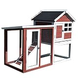 YCDJCS Gallineros Impermeable al Aire Libre de Madera Jaula for Conejos Chicken House con Movable Rango con tobogán Pet Supplies Gallineros y jaulas (Color : Orange, Size : 115 * 62 * 93 cm)