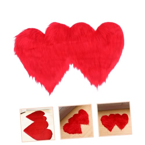 Tapis décoratif petit format cœur rouge en polyester pour chambre - 4