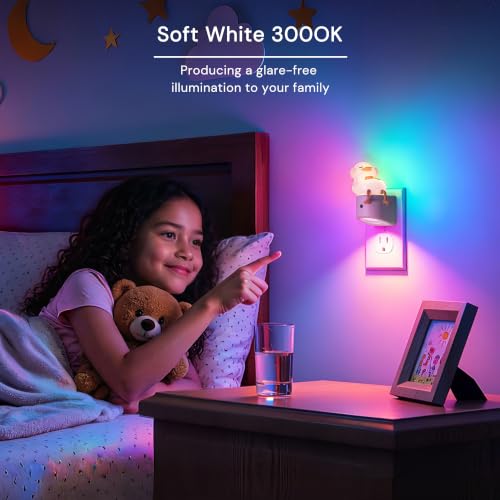Image of L LOHAS LED Plug in Night Light for Kids, Color Changing LED Night Light | Cute Duck, Dusk to Dawn Sensor, Christmas, Birthday Gift Nightlight for Girls & Kids, Room Decor, 2 Pack