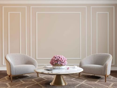 Hungbak Peel und Stick Stuhl Rail Panel Molding Finish Trim für Home Decoration und Wandschutz (lackierbar weiß, 3m x 2.3cm)