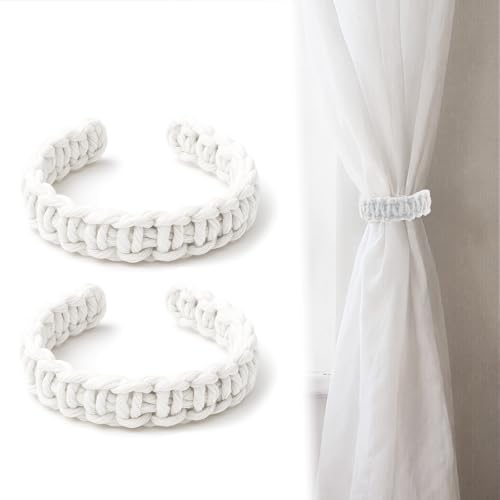 2 Pcak Vintage Braided Curtain Tiebacks, Elegant Rustic Curtain Holdbacks,