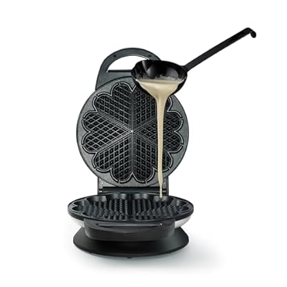 Wilfa BELL Waffeleisen I 1.400 Watt I 23cm große Herzwaffeln I 7 Temperaturmodi I Mit Alarm-Glocke und Signal-Licht (schwarz-silber) – Bild 4