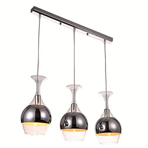 Suspension chrome poli en verre inversé chic style Pride