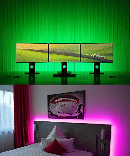 Kit de Luces LED Tira Multicolor 2x5m Impermeable con Control miniatura 4