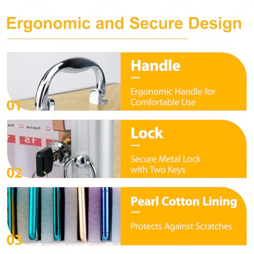 Handy Safe Aufbewahrungsbox, 36 Slots Tragbare Handytresor Aufbewahrungsschrank mit Schloss Wandmontierbarer, Schule Handybox für Klassenzimmer, Prüfungen, Fabrikarbeiten, Gold