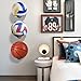 S SUCHEK Basketball Holder Wall Mount, Ball Holder Wall Mount, Ball Display Wall Storage for Basketball, Soccer Ball, Volleyball, Football, Rugby(6 Pieces, Black)
