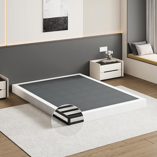 UOMEUR Box Spring for Queen Bed 5 Inch Low Profile Box Spring Queen for Queen Mattress 3500lbs Heavy Duty Metal Mattress Foundation Support Noise-Free Non-Slip Easy Assembly Cleanable Fabric Cover