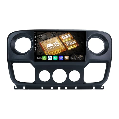 SXAUTO Android 15-6G+128G - Autoradio für Renault Master/OPEL Movano/Nissan NV400 (2010-2021) - Wireless CarPlay Android Auto - Kamera + MIC - DAB Lenkradsteuerung Fast-Boot DSP - 2 Din 10.1 Zoll