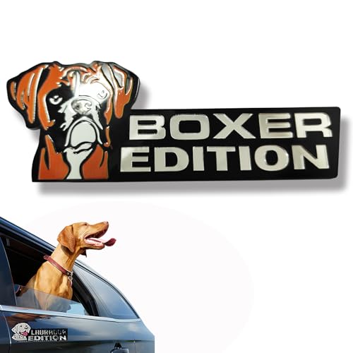 Image of Car Emblem: Dog Car Badge Laser Cutting Emblem Cool Decals Trucks German Shepherd Badge Corgi Edition Doodle Golden Retriever Vehicles Dachshund Addition Rottweiler (Boxer)