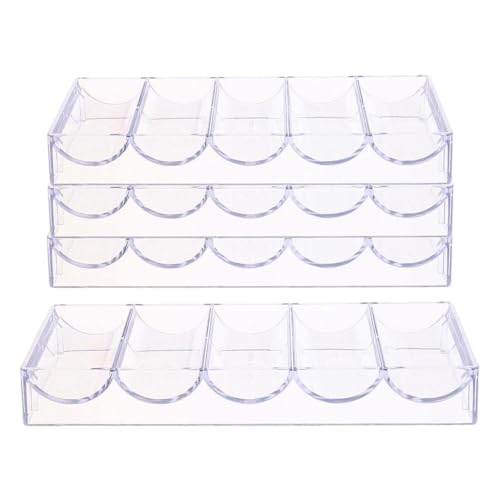 #N/A ポーカーチップ ケース クリア ポーカーチップトレイ カジノゲーム パーティー用 合計100チップ 4ピース