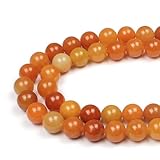 MJDCB Perlen zum Auffädeln 6mm 60 stück Roter Aventurin Halbedelsteine Perlen mit Loch Natürliche Lose Runde Steinperlen für Herstellung Schmuck Armbänder Halsketten