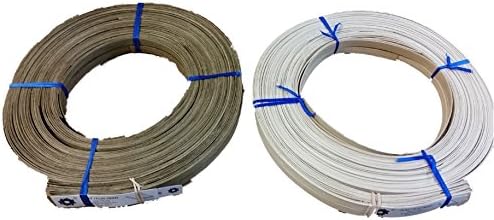 1 Pound Coil of Flat Reed for Basket & Seat Weaving, Natural or Smoked Color, Any Width, 1/4" 3/8" 1/2" 5/8" 3/4" (3/8'' Wide, Smoked)