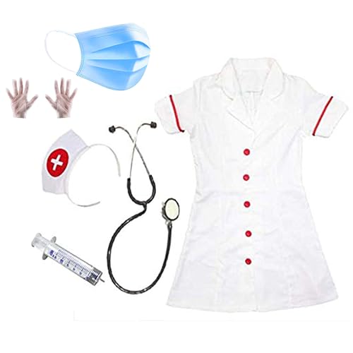 Image of Doctor Coat Costume and Nurse Costume Combo for kids| Doctor Dress for Kids| Nurse Dress for Kids| Nurse Uniform for Kids| Kids Fancy Dress Costume
