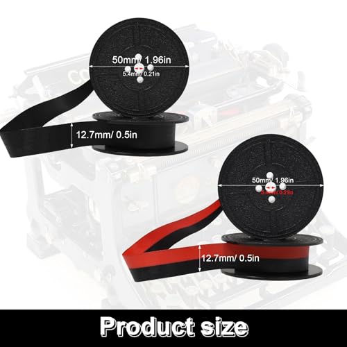 AMONENZ Farbband Schreibmaschine, 2 Stück Doppelspule Schreibmaschine Farbband, Schwarz und Rot Doppelpack Schreibmaschinenband, für Vintage-Schreibmaschinen